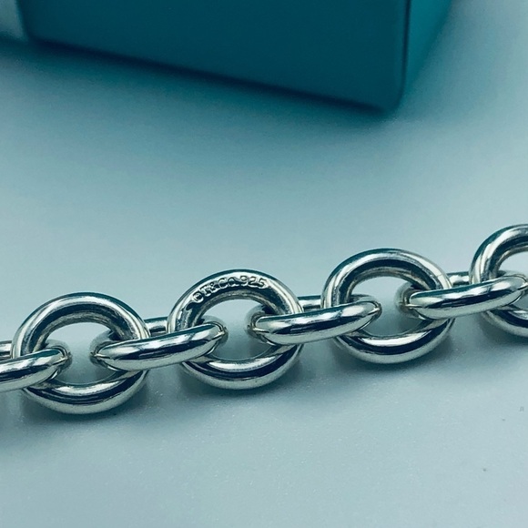 Tiffany & Co CUSTOM New York Heart ID Tag Apple Charm Bracelet with PACKAGING - Picture 11 of 14